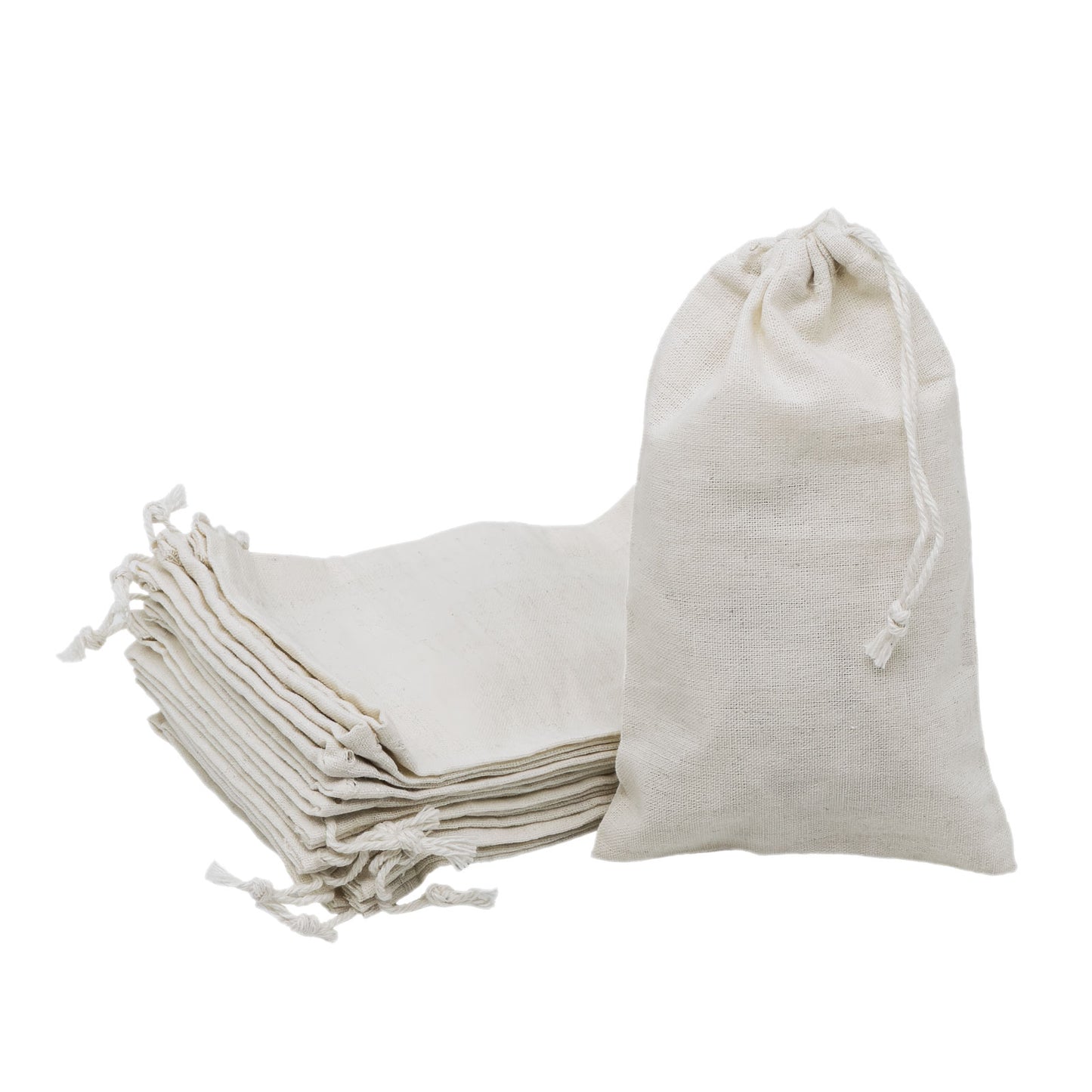 4" x 6" Cotton Muslin Drawstring Reusable Bags