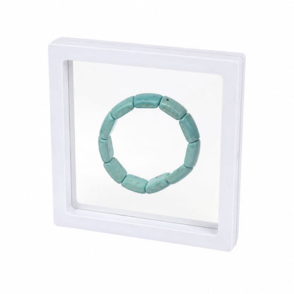 5 1/2" x 5 1/2" White Floating Frame Jewelry Display Case