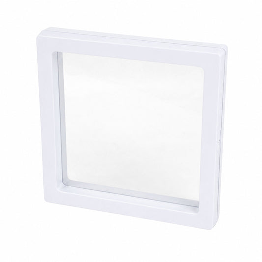 5 1/2" x 5 1/2" White Floating Frame Jewelry Display Case