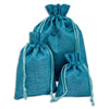 8" x 10" Teal Blue Linen Burlap Drawstring Gift Bags