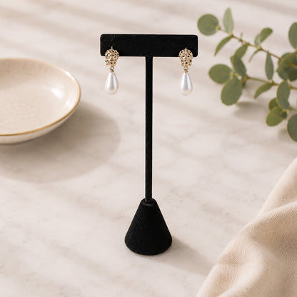 3 Pack of 5 3/4" Black Velvet T-Shape Earring Display Stands
