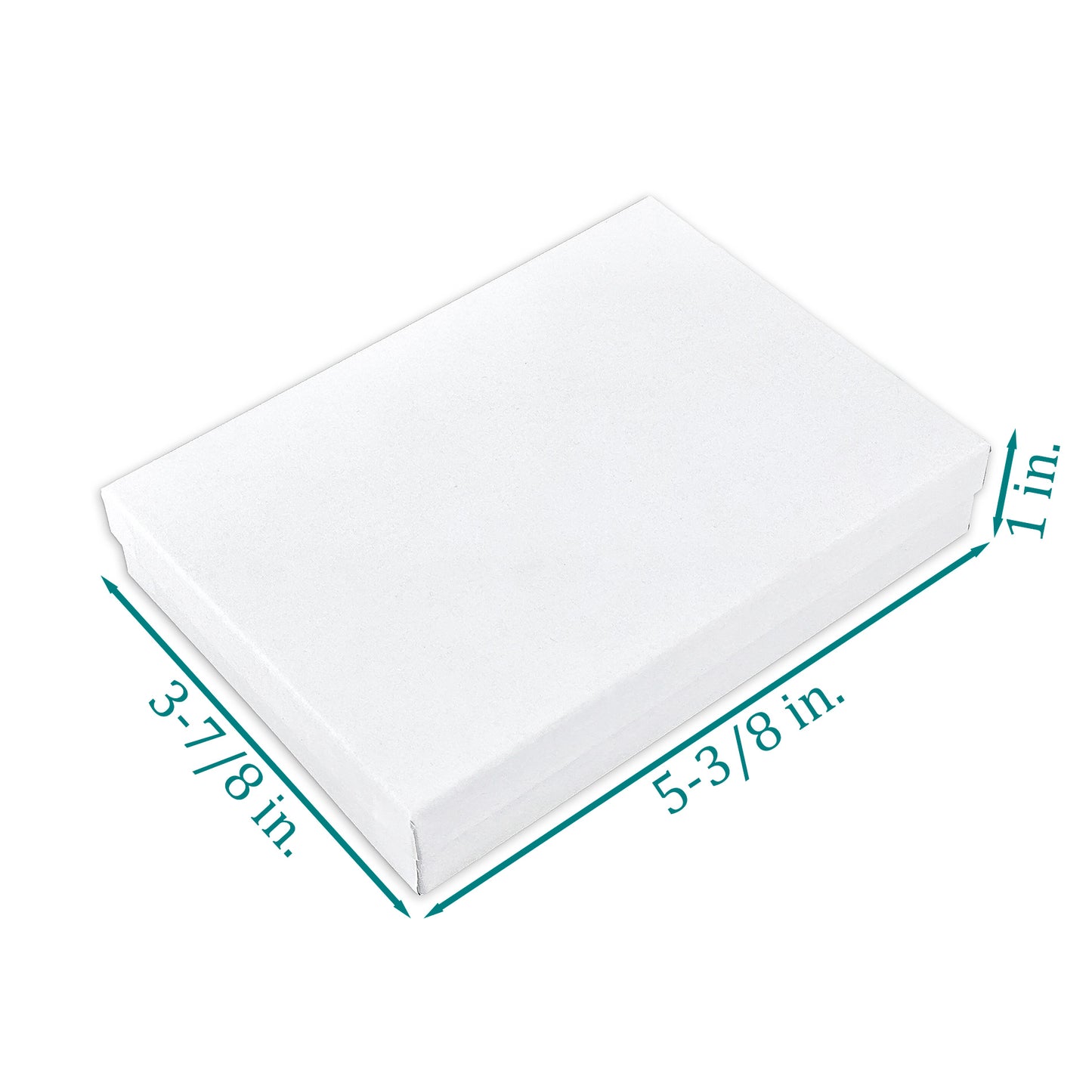 5 7/16" x 3 15/16" x 1" Matte White Cotton Filled Paper Box