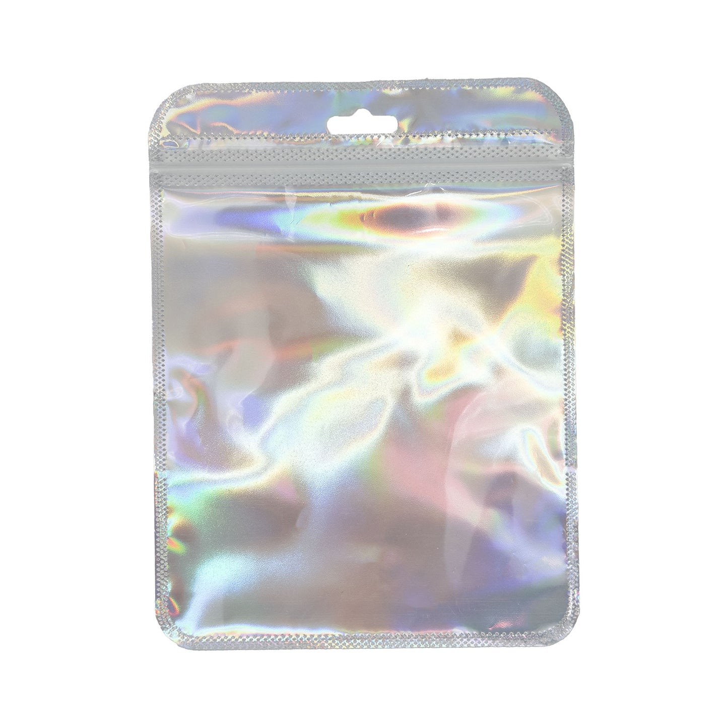 5 7/8" x 7 7/8" Holographic Resealable Zip Lock Bags with Hang Hole