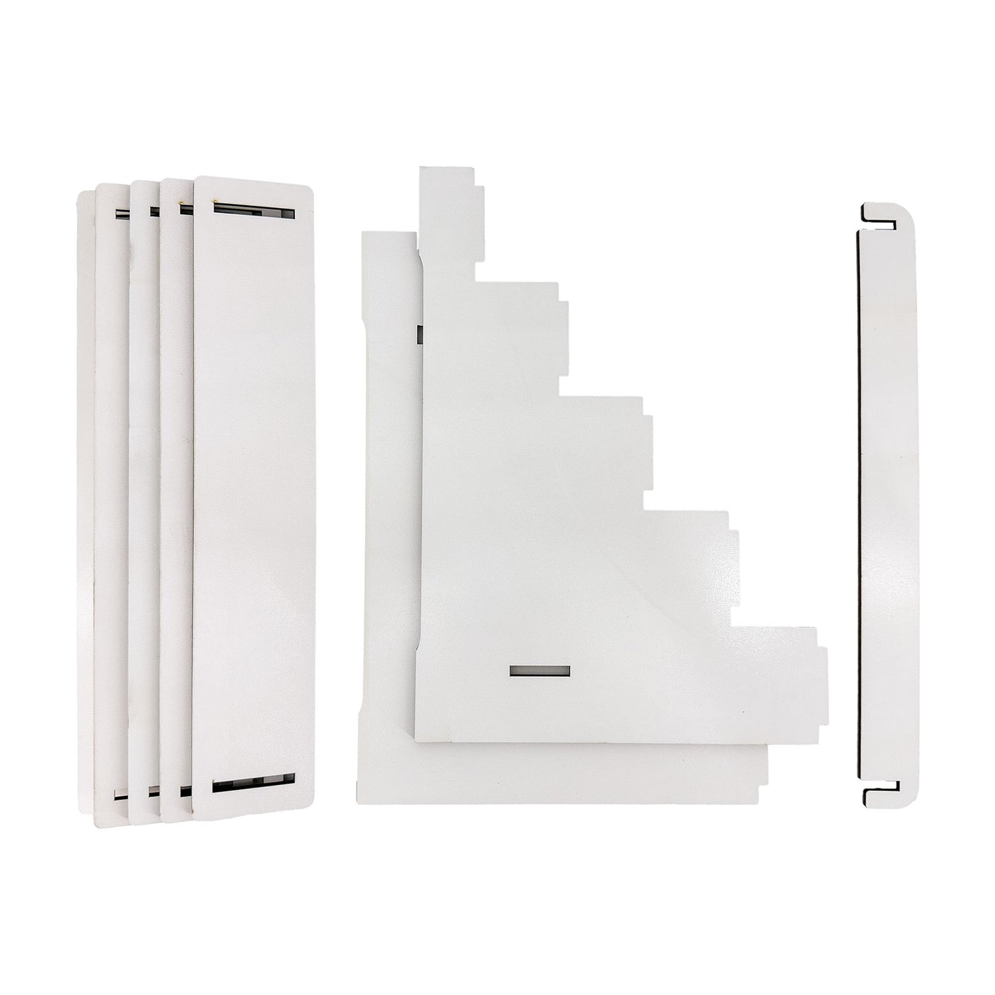 5 Tier Laser Cut Wood Jewelry Display Stand with White Plastic Finish