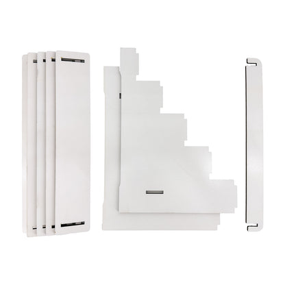 5 Tier Laser Cut Wood Jewelry Display Stand with White Plastic Finish