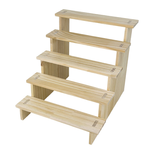 5 Tier Natural Wood Jewelry Display Stand