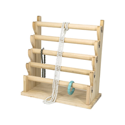 5 Tier Wood Round T-Bar Bracelet Display