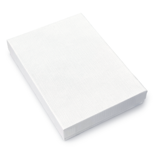 5" x 4" x 1" White Linen Pattern Cotton Filled Paper Box