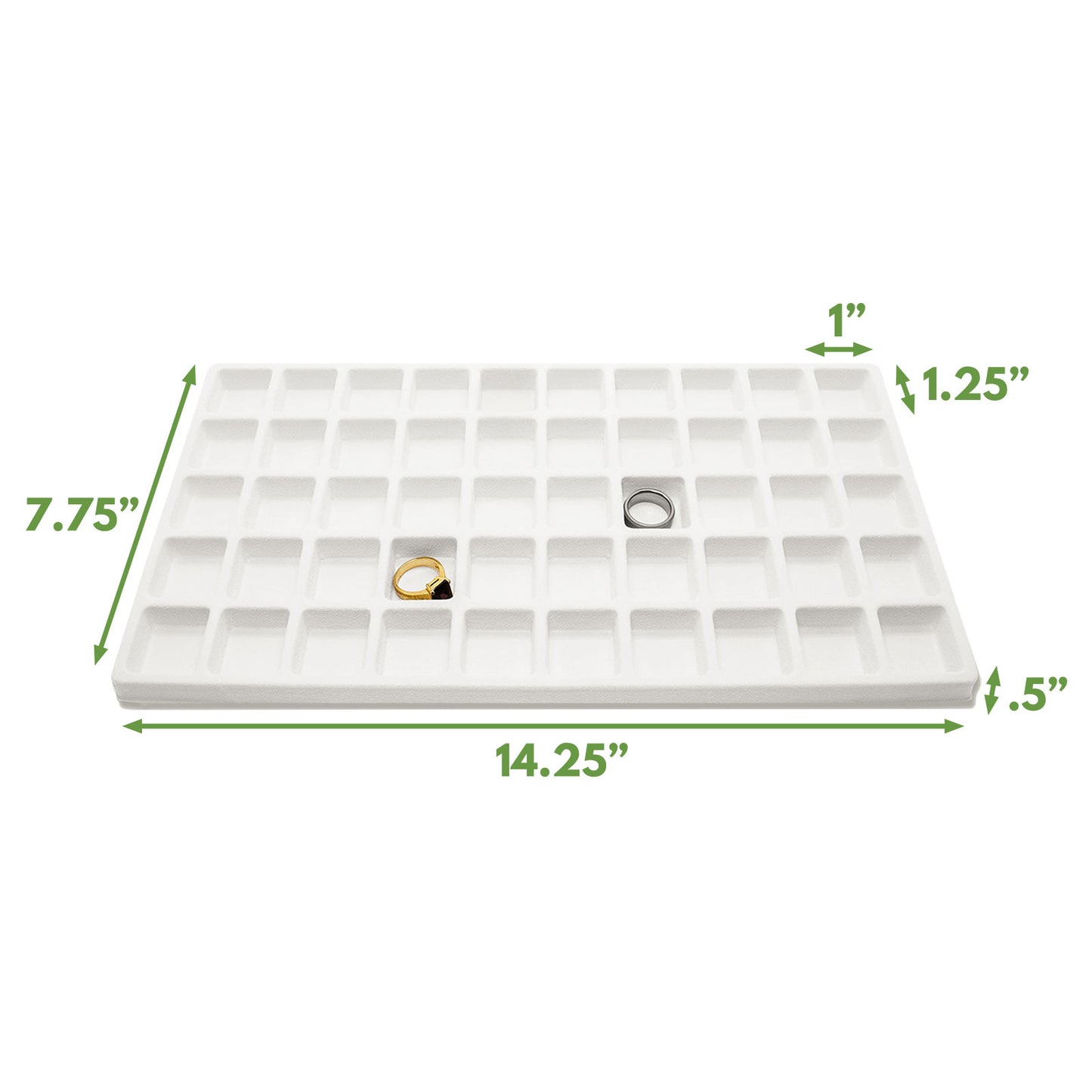 50 Compartment White Flocked Tray Insert