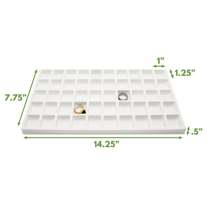 50 Compartment White Flocked Tray Insert