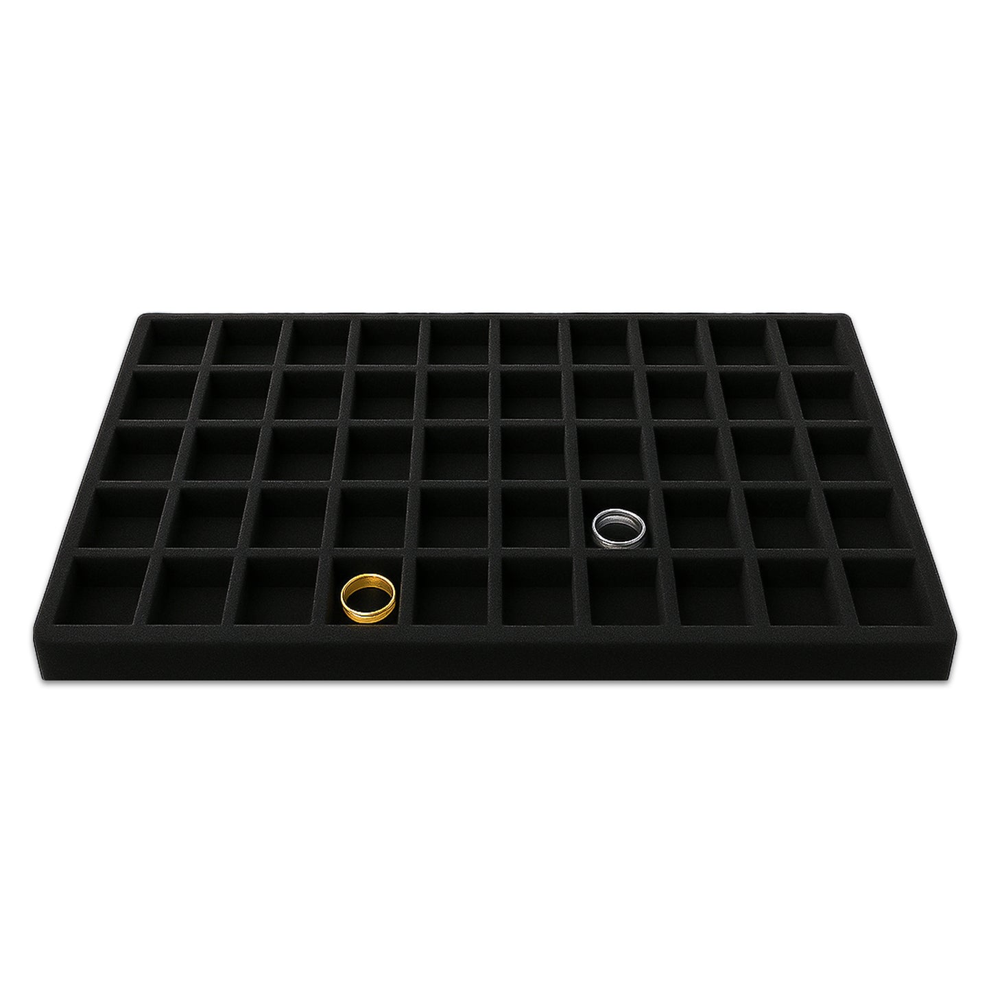 50 Compartments Black Flocked Tray Insert