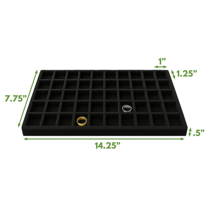 50 Compartments Black Flocked Tray Insert