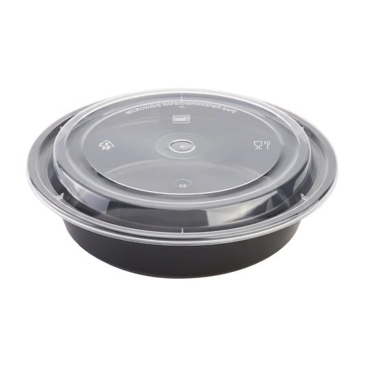 22 oz Round Plastic Disposable Food Containers (50 Pack)