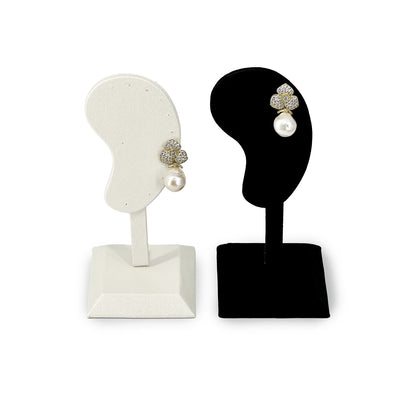 6 1/2" Black Velvet Ear Shaped Earring Display Stand