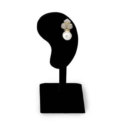 6 1/2" Black Velvet Ear Shaped Earring Display Stand