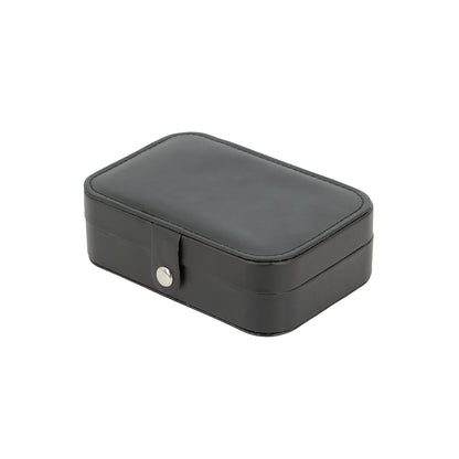 6 1/4" x 4 1/4" Black Leatherette Beige Velvet Jewelry Organizer Case