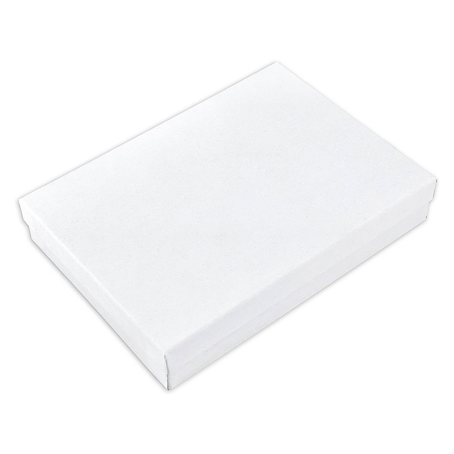 6 1/8" x 5 1/8" x 1 1/8" Matte White Cotton Filled Jewelry Boxes