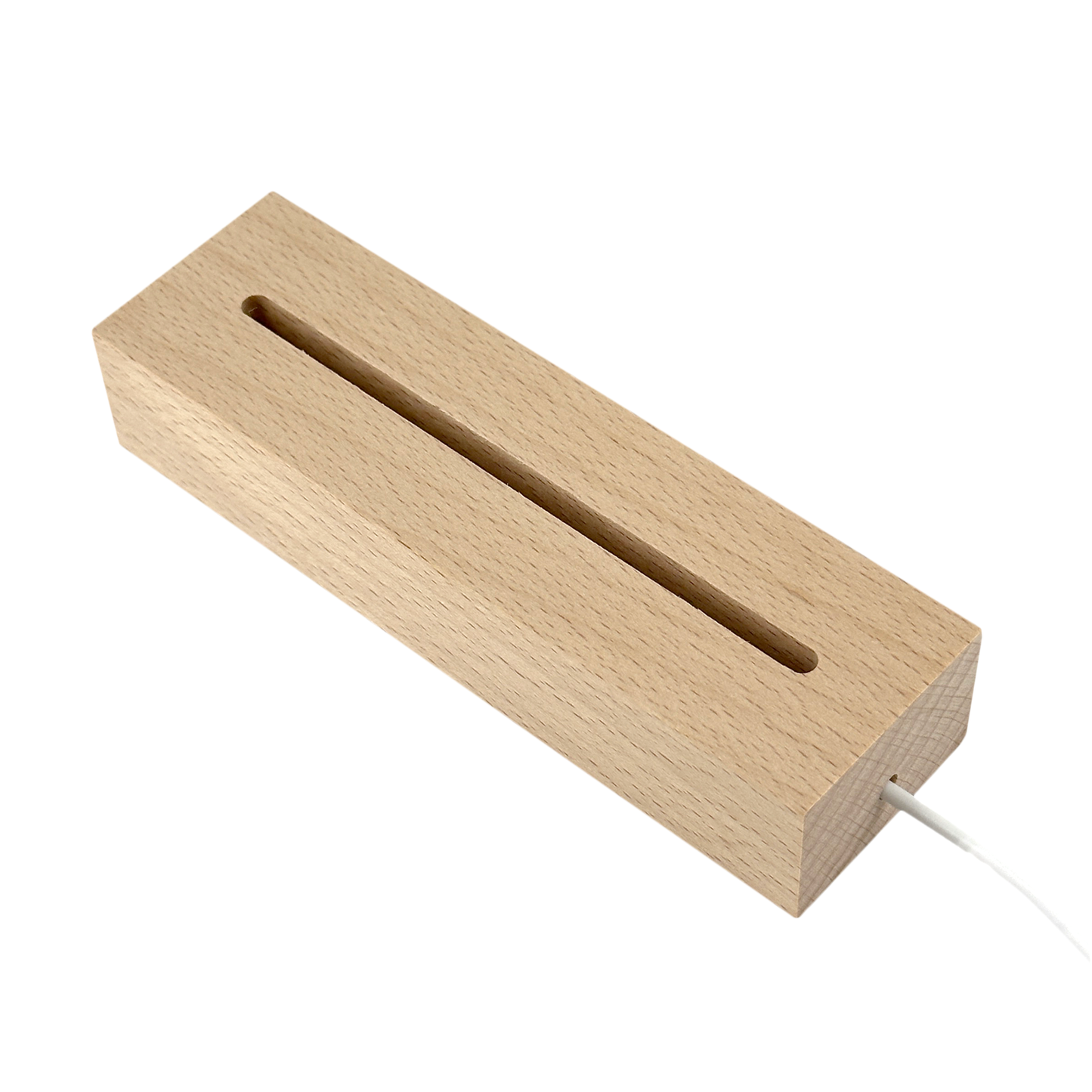 6" x 1 3/4" Rectangular Wood Base White LED Light with Switch