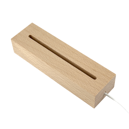 6" x 1 3/4" Rectangular Wood Base White LED Light with Switch (2-Pack)