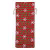 6" x 14" Jute Burlap Red Christmas Ho Ho Ho Wine Bottle Drawstring Gift Bags