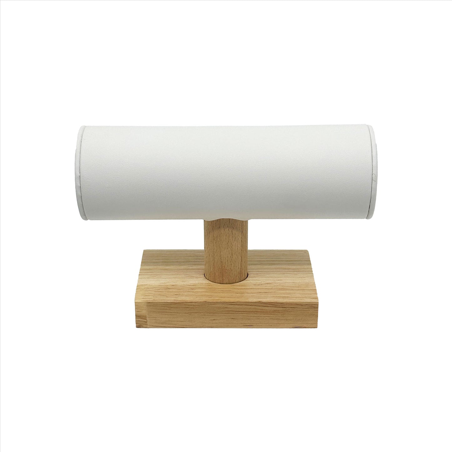 6" x 4" White Leatherette Wood T-Bar Jewelry Display