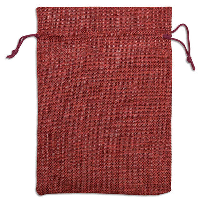 8" x 10" Maroon Linen Burlap Drawstring Gift Bags