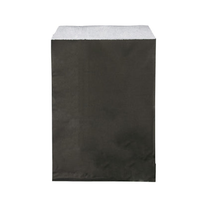 6" x 9" Black Flat Paper Gift Shopping Bags (100 Pack)