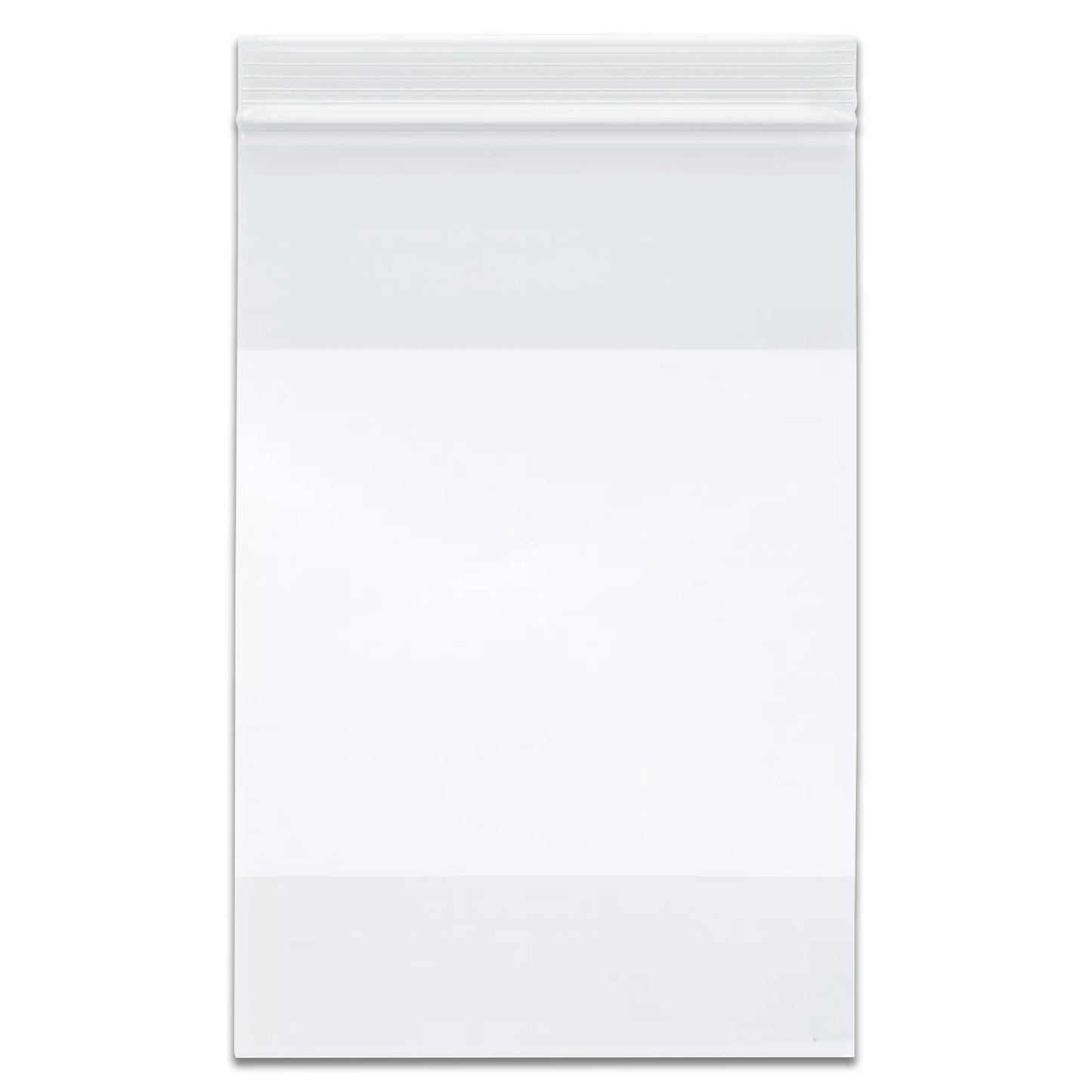 6" x 9" White Block Clear Zip Lock 2 Mil Plastic Bags