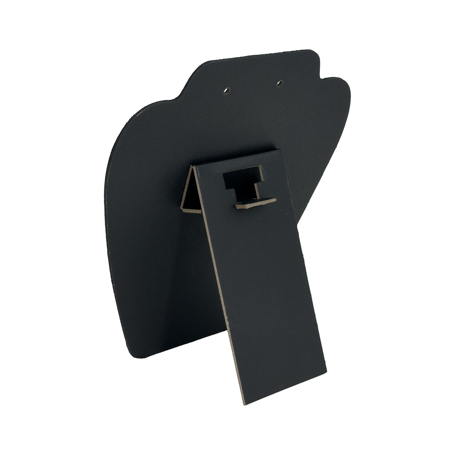 7 1/2" Black Leatherette Cardboard Necklace and Earring Easel Display