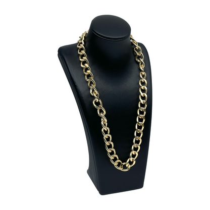 7 1/2" Black PU Linen Texture Necklace Bust Display