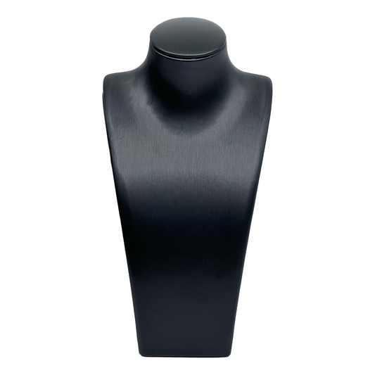 7 1/2" Black PU Linen Texture Necklace Bust Display
