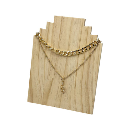 7 1/2" Natural Wood Easel Multi-Necklace Display