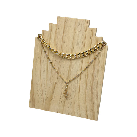 7 1/2" Natural Wood Easel Multi-Necklace Display (2-Pack)