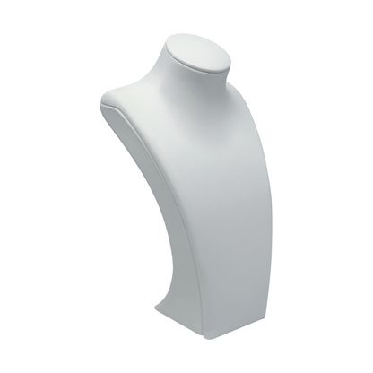 7 1/2" White PU Linen Texture Necklace Bust Display