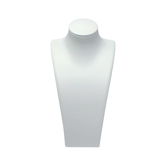 7 1/2" White PU Linen Texture Necklace Bust Display