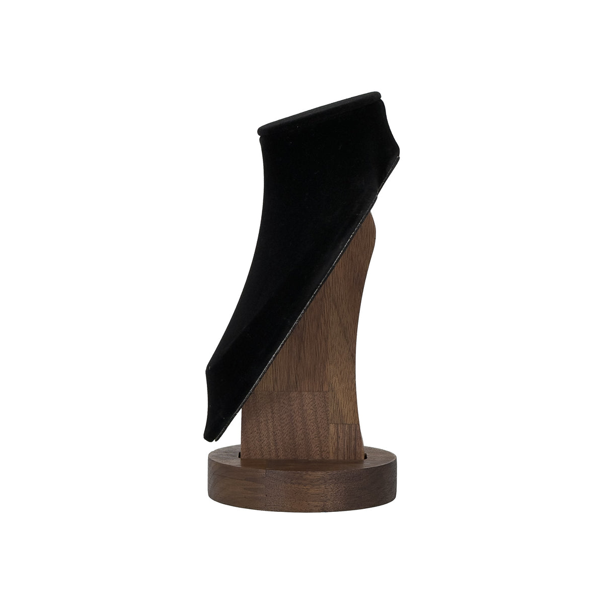 7 1/4" Black Velvet Walnut Base Necklace Bust Display
