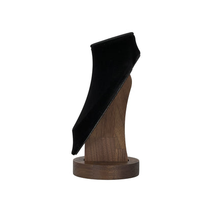 7 1/4" Black Velvet Walnut Base Necklace Bust Display