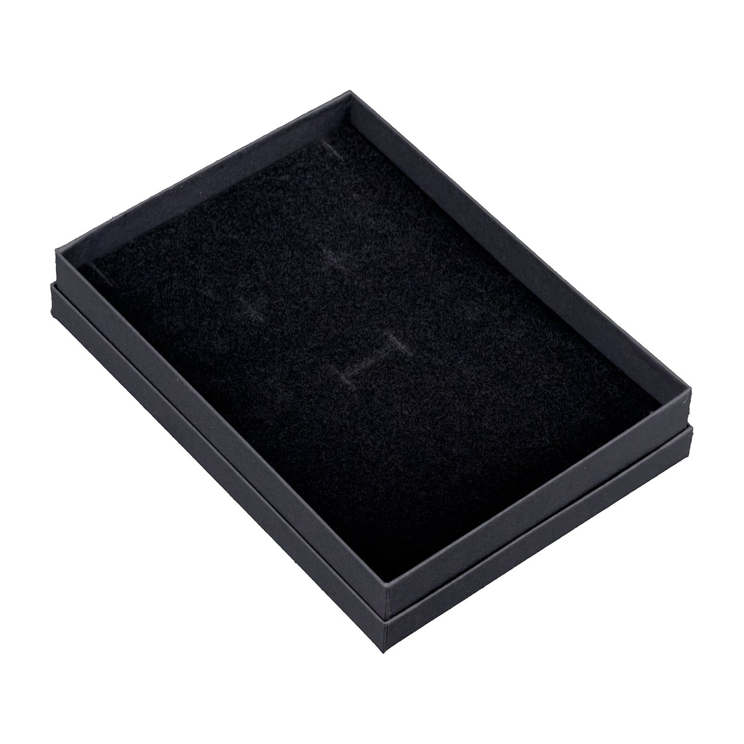 7 1/8" x 5 1/8" Black Combination Paper Box with Black Foam Insert