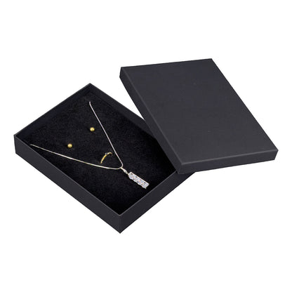 7 1/8" x 5 1/8" Black Combination Paper Box with Black Foam Insert