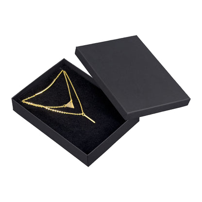 7 1/8" x 5 1/8" Black Necklace Paper Box with Black Foam Insert
