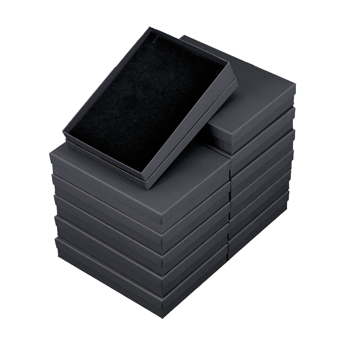 7 1/8" x 5 1/8" Black Necklace Paper Box with Black Foam Insert