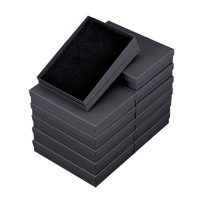 7 1/8" x 5 1/8" Black Necklace Paper Box with Black Foam Insert