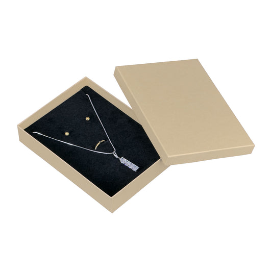 7 1/8" x 5 1/8" Kraft Combination Paper Box with Black Foam Insert