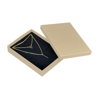 7 1/8" x 5 1/8" Kraft Necklace Paper Box with Black Foam Insert