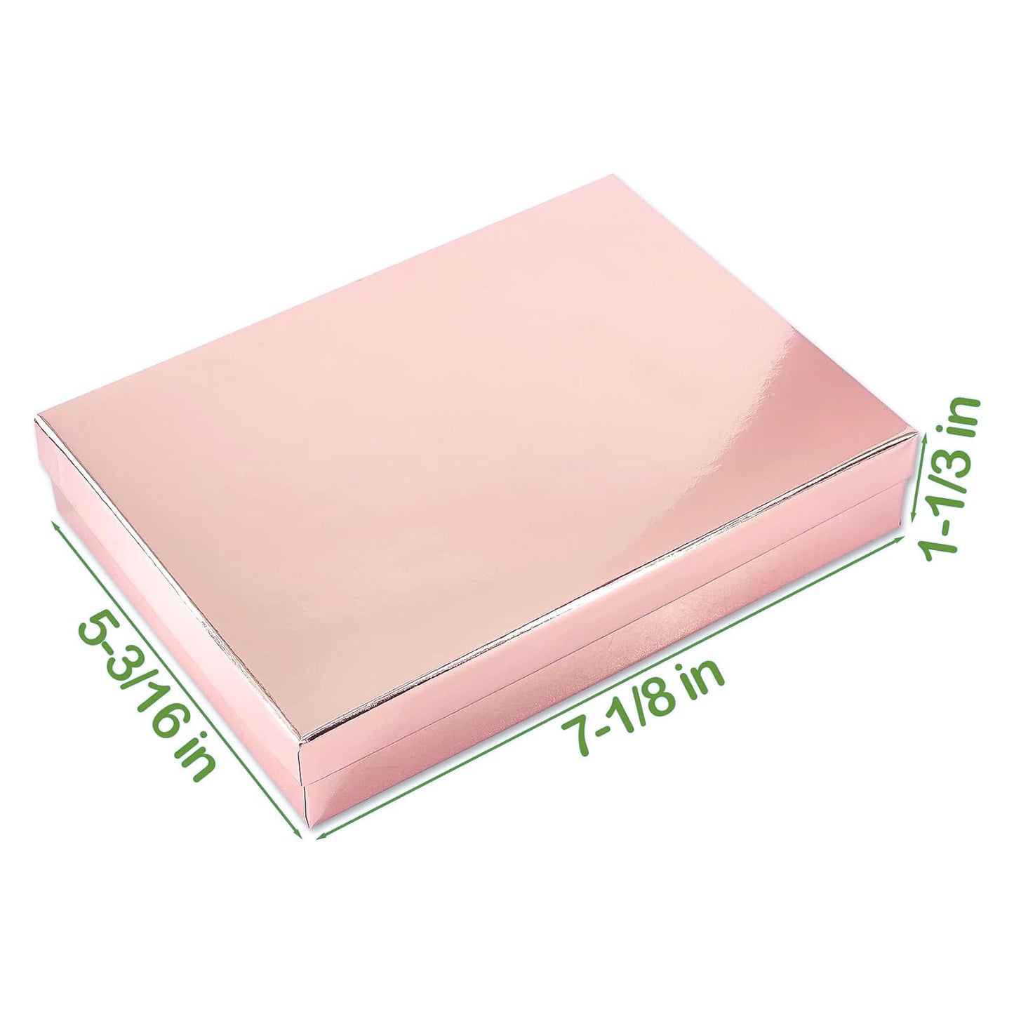 7 1/8" x 5 1/8" Metallic Rose Gold Cotton Filled Paper Box