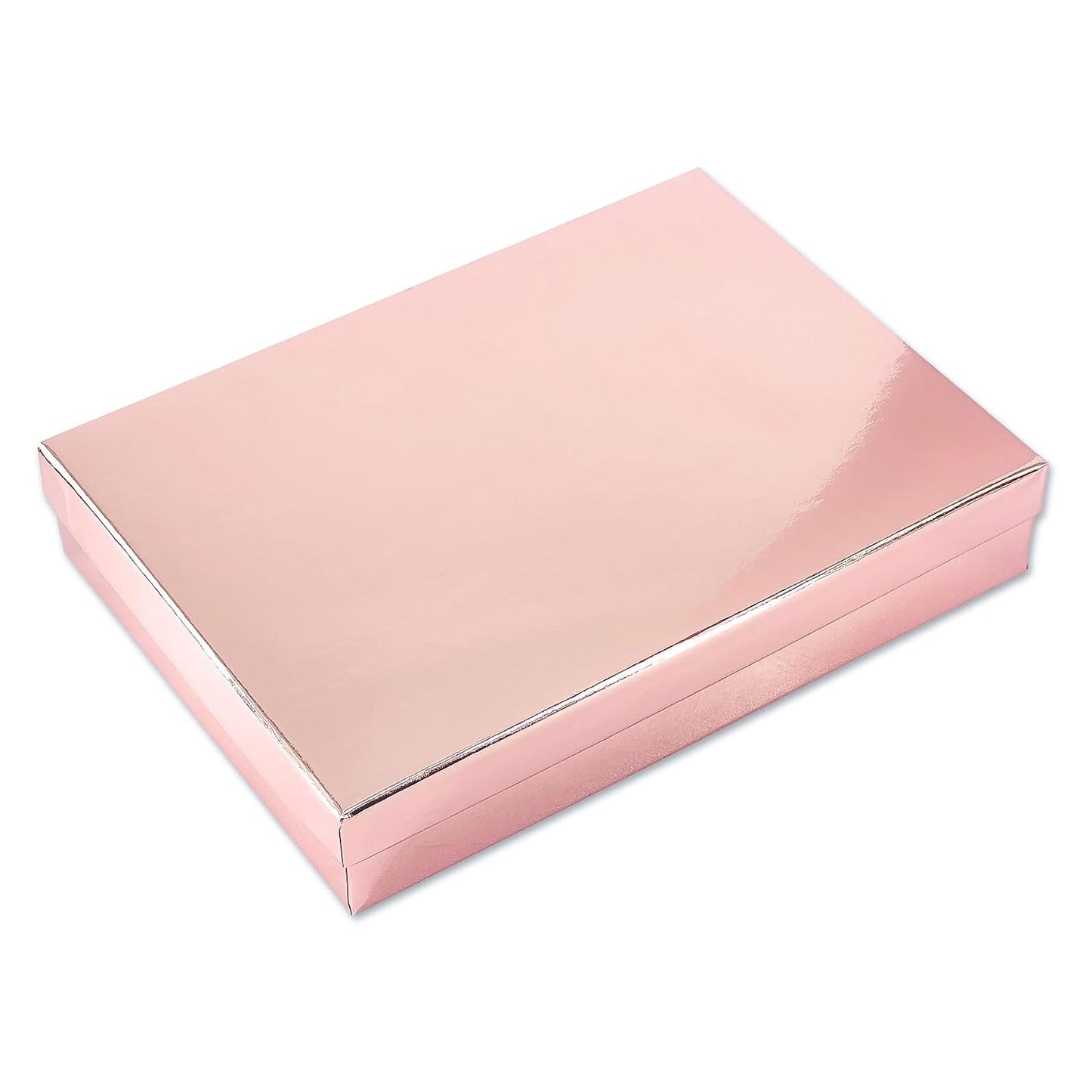 7 1/8" x 5 1/8" Metallic Rose Gold Cotton Filled Paper Box