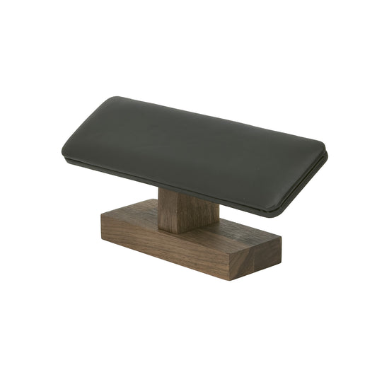 7 3/4" x 3 1/2" Black Leatherette Walnut Wood Flat T-Bar Jewelry Display