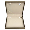 7.5" x 7.5" Deluxe Dark Tan Silk Wrapped Necklace Box