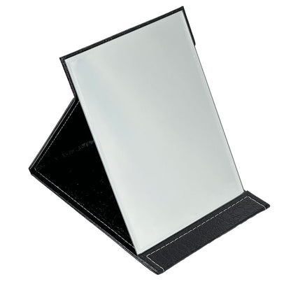 7" x 10" Black Alligator Leatherette Folding Collapsible Mirror