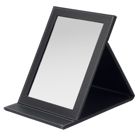 7" x 10" Black Leatherette Folding Collapsible Mirror